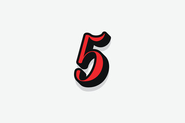 Attractive 3d Number 5 vector