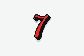 Attractive 3d Number 7 vector