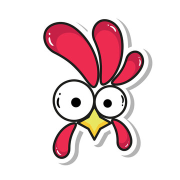 Naklejka Funny Chicken or Turkey Character Cartoon