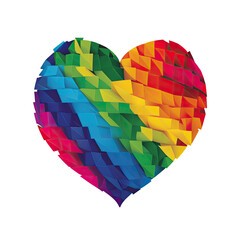 Colored pride heart shape. Illustrations AI Generative