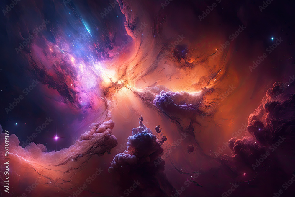Canvas Prints colorful view of the universe, nebula and milky way. generative ai