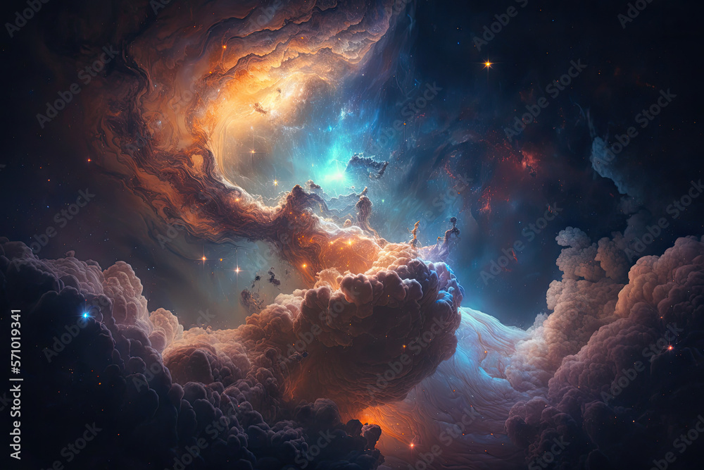 Canvas Prints colorful view of the universe, nebula and milky way. generative ai