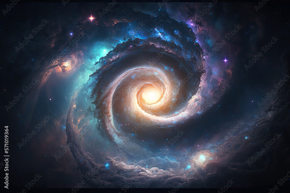 Canvas Prints colorful view of the universe, nebula and milky way. generative ai