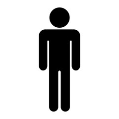 Male icon. Boy WC symbol. Gentleman toilet sign. Man user avatar. Flat icon isolated on white background. Vector element