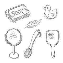 vector graphic illustratio with personal care items
