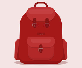 red suitcase backpack icon
