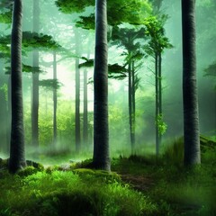 Obraz premium Mysterious Forest That Inspires Wanderlust k hyperrealistic highly detailed