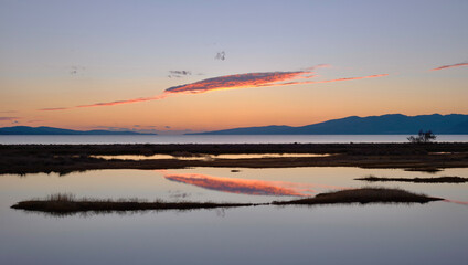 sunset over the river