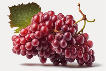 Red Grapes on white background. generative AI