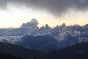 Clouds above the mountains at sunset, in Costa Rica (8000 feet)
