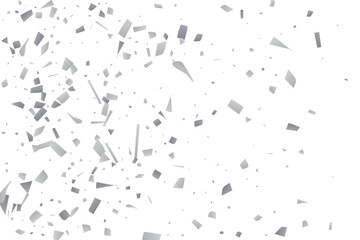 Silver glitter confetti on a white background. Decorative element.