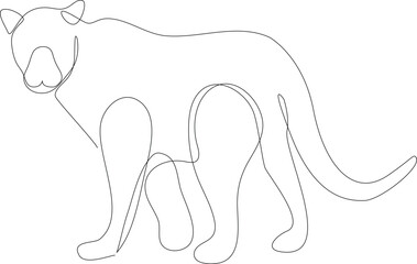 Obraz premium A simple continuous line drawing of a big tiger. Minimalist Animals concept, simple line, vector illustration, black and white design.