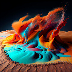 VIVID COLOR SAND IN WATER