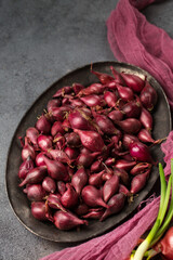 Delicious salad purple onions for planting in the ground