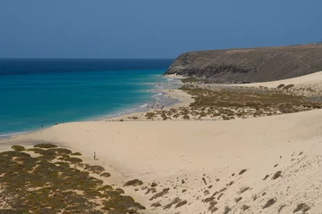 Plaid avec motif Plage de Sotavento, Fuerteventura, Îles Canaries Dunes of the Sotavento Beach in Jandia, Fuerteventura