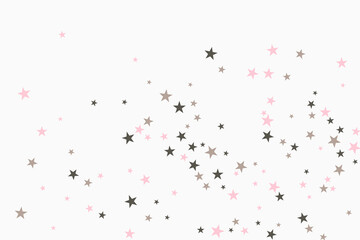 Star confetti. Silver casual confetti background. Bright design pattern.
