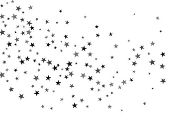 Star confetti. Silver casual confetti background. Bright design pattern.