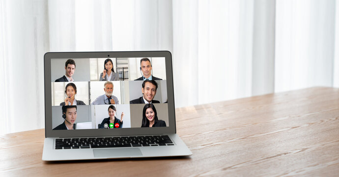 Business people on video conference for modish virtual group meeting of corprate business office workers