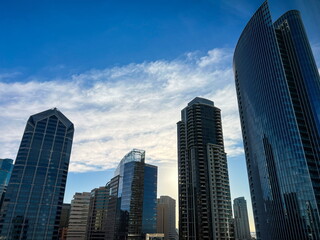 Fototapeta premium Dramatic perspective of San Diego city skyline
