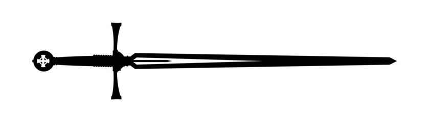 sword silhouette - vector illustration