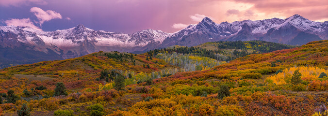 Dallas Divide, First Snow of Fall Clearing at Sunset
