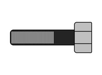 Hex head screw logo with rope halfway over a white backgroud