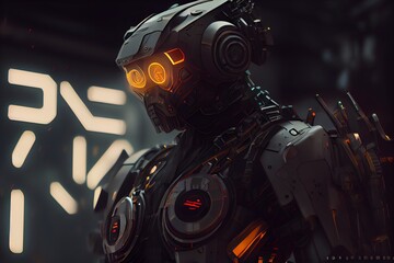 metaverse vr simulation gaming cyberpunk style, digital robot, 3d illustration rendering, virtual reality. Generative AI