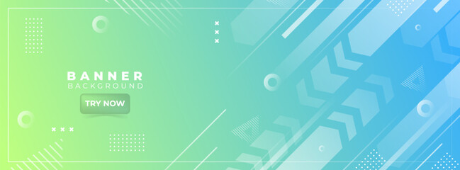 banner background. full color, gradient shape effect .blue and bright green eps 10
