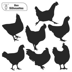 Collection of Chicken or Hen Silhouettes