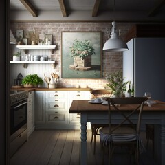 Interior, Modern kitchen. ai
