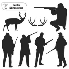 Vector collection of hunter forest animal silhouette