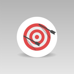 Business failures vector round icon Miss archery target