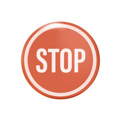 3D render Wall Red Stop Sign Vector illustration.Traffic regulatory warning stop symbol. Stop road signs design icons
