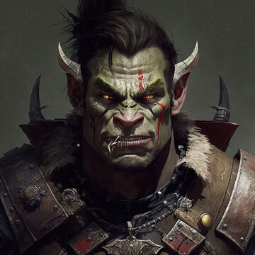 orc character portrait, rpg, fantasy avatar and token Generative AI
