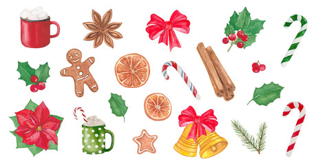 Watercolor Christmas set