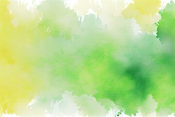 Obraz na płótnie Canvas yellow and green watercolor background for spring, watercolor style AI Generated
