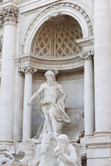 Detail of the Fountain of Trevi, Italy