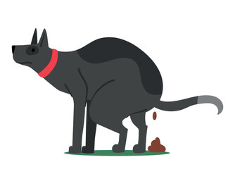 Dog Poop Excrement On Ground, Pet Waste Management, Environmental Issues, Health Hazards, Warning Label Concept