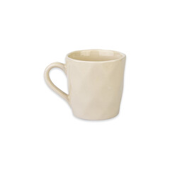 Light brown ceramic mug isolated over white background