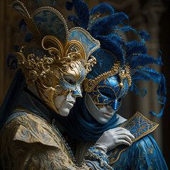 man and woman dressed in venetian masks
Generative AI technology