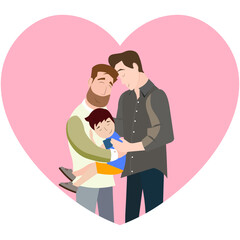 two fathers with a son