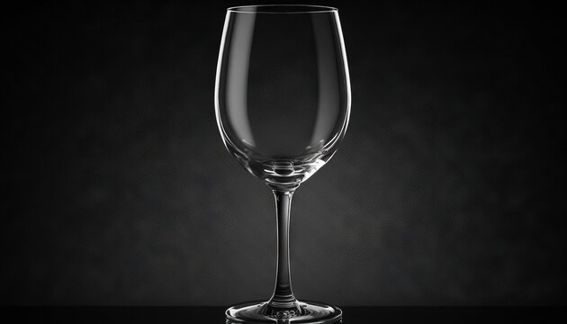  a wine glass sitting on top of a black counter top next to a black wall with a shadow of a glass on it and a black background.  generative ai