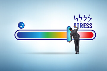 Concept of stress meter with businessman