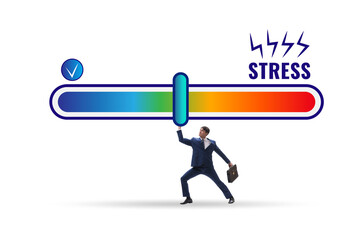 Concept of stress meter with businessman