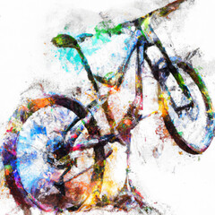 Mountain Bike in a Misty Rainbow Color
