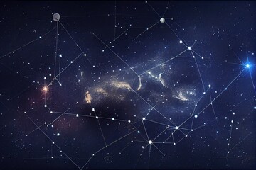 Space and galaxy astrology or astronomy background with star constellations.  - obrazy, fototapety, plakaty
