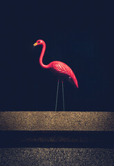 flamingo on wire legs