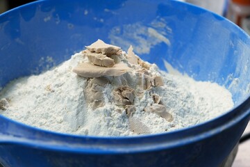 yeast is added to the dough