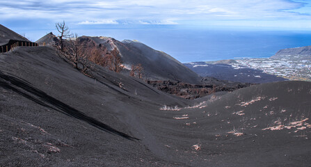 Volcan de la isla de La Palma. Volcan Tajogaite o llamado tambien erroneamente Cumbre Vieja.