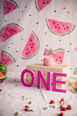 watermelon cake smash one year old